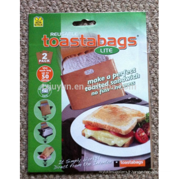 PTFE Toast Bread Bag en grille-pain, four, four à micro-ondes